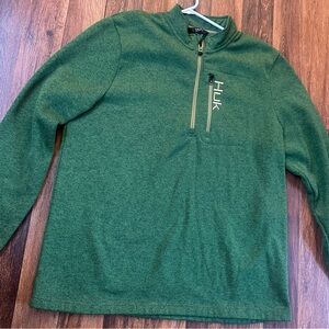 Huk Men's Forest Green Zip-Up Sweater